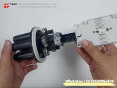 24 نواة صغيرة FTTH قبة إغلاق لصق الألياف البصرية 1 البيضاوي 3 منافذ دائرية ختم الحرارة