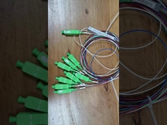 فائبر أوبتيك PLC Splitter 1x8 مع وصلة SC وضع واحد ملون لشبكة PON XGPON