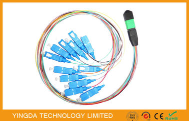 شراء MPO / MTP - LC Fan Out كابل الألياف البصرية 0.9 مم SM Simplex Fiber Cable التصنيع عبر الإنترنت