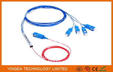 شراء ISO الألياف البصرية PLC الفاصل أنبوب PLC SC / UPC 1X4 المفردة الفاصل LSZH G657A التصنيع عبر الإنترنت