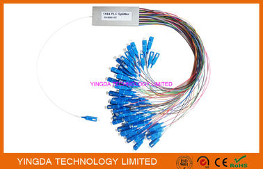 شراء FTTH 1x64 PLC الفاصل SC / APC Simiplex موصل أنبوب فولاذي LSZH G657A التصنيع عبر الإنترنت