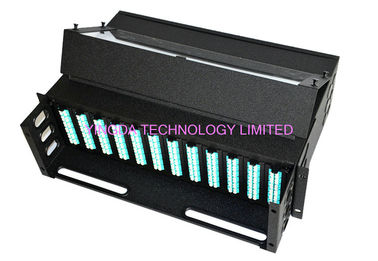 شراء 96 نواة 1U MPO Patch Panel الضميمة 4 فتحات واسعة 24 LC Ports MPO Cassette Module التصنيع عبر الإنترنت