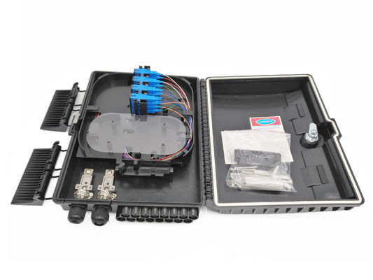 شراء FTTH Outdoor IP65 Pole Mount Fiber Optic Splitter Box لكابل إسقاط 2x3mm أسود SC التصنيع عبر الإنترنت