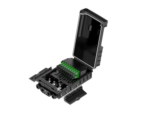 شراء مصنع الألياف الضوئية NAP Caja De Terminal 36 Core Ftth Fiber Optic Splitter Box FAT أسود ABS PC التصنيع عبر الإنترنت