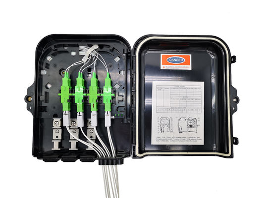 شراء IP65 الصندوق الفاصل للألياف البصرية 3In 8Out صندوق التوزيع البصري في الهواء الطلق 1 8 سوداء منفذ كابل قطعة غير مقطعة التصنيع عبر الإنترنت