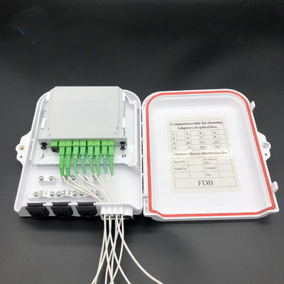 شراء 1 * 8 وحدة الفاصل FTTH صندوق مقسم من الألياف البصرية كابل غير مقطوع ABS مثبطات اللهب الأبيض UL94 V0 التصنيع عبر الإنترنت