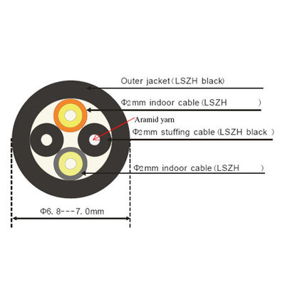 شراء في الهواء الطلق FTTA Base Station CPRI Cable Round 2 Cores 7.0mm G657A2 LSZH BBU RRU التصنيع عبر الإنترنت