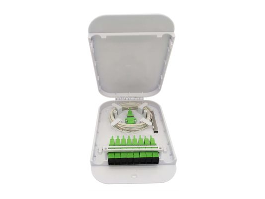 شراء صندوق محطة FTTH داخلية بصرية 8 منافذ وحدة كاسيتة 1 * 8 ميني PLC Splitter Box التصنيع عبر الإنترنت
