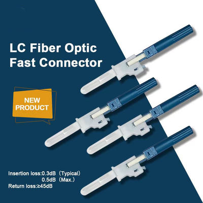 شراء LC Fast Connector Field Installable Connector SM 2 * 1.6mm كابل هبوط مسطح أزرق التصنيع عبر الإنترنت