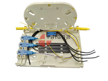 شراء 4 منفذ الألياف البصرية إنهاء مربع OTB FTB104E البلاستيك الأبيض ل FTTH إسقاط كابل 2 * 3MM التصنيع عبر الإنترنت