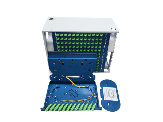 شراء 19'' لوحة التصحيحات الألياف البصرية الحد الأقصى للقدرة 144 Fiber SC LC FC ST Connector Rack Mount With Integrated Splice Tray 12 Port التصنيع عبر الإنترنت