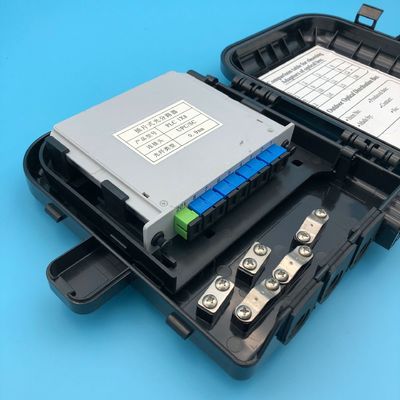 شراء FDB0208B صندوق إنهاء الألياف الضوئية للتطبيقات الخارجية مع فتحات دخول كابلين و 8 محولات SC التصنيع عبر الإنترنت