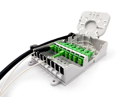 شراء 8 موانئ صندوق توزيع الألياف الضوئية SC يمر من خلال التصميم في FTTH GPON CATV التصنيع عبر الإنترنت
