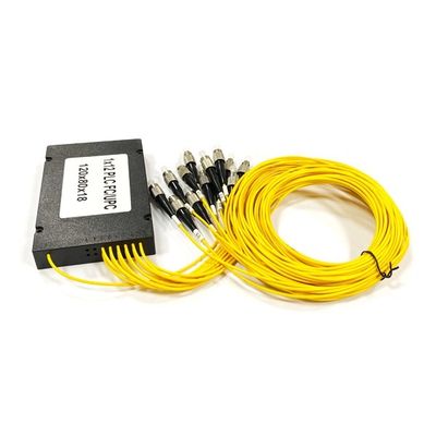 شراء صندوق موزع الألياف الضوئية عالي الجودة FTTH 1x12 موصل FC صندوق ABS مقسم PLC للوحة التصحيح في الرف التصنيع عبر الإنترنت