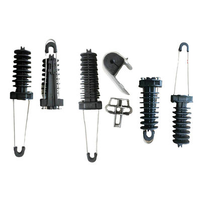 شراء FTTH Optical Fiber Suspension Dead End Cable Anchor Clamp For ADSS Cable 8-12mm التصنيع عبر الإنترنت