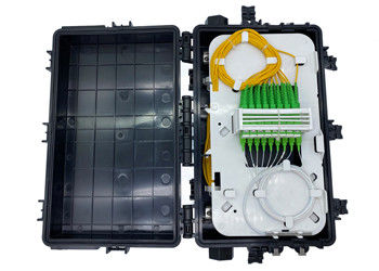 شراء FTTH هوائي تقاطع الألياف البصرية صندوق لصق 72144 النوى مع فاصل صغير 1x16 1x8 SC المقرنات التصنيع عبر الإنترنت