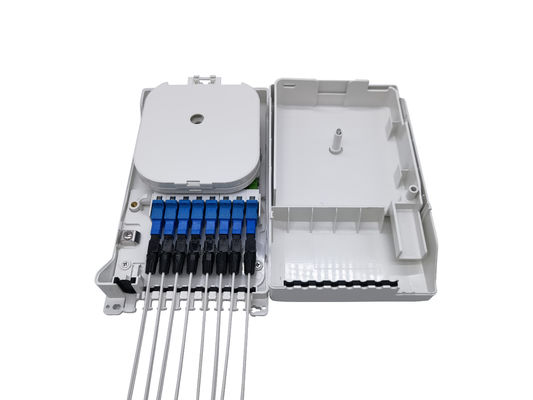 شراء IP54 داخلي مثبت على الحائط أبيض FTTH كابل إنهاء كابل الألياف البصرية مربع صغير مدمج 8 نوى SC محول التصنيع عبر الإنترنت