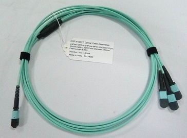 شراء 24 ألياف ضوئية MTP كابلات MPO OM3 10G أكوا 25 متر أزرق التصنيع عبر الإنترنت
