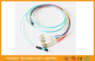 شراء كبل MTP MPO متعدد الأوضاع OM3 10G مجموعة كبلات الشريط المسطح OFNR 12 ألياف التصنيع عبر الإنترنت