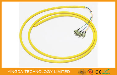 شراء ODF ناتئ الألياف البصرية ضفيرة 4 النوى LSZH 0.9mm والأصفر، واحدة وضع الضفيرة التصنيع عبر الإنترنت