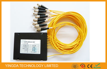 شراء 1X8 الألياف البصرية PLC الفاصل وحدة بلاستيك ABS لشبكة الألياف الضوئية / البصرية الإشارة التوزيع التصنيع عبر الإنترنت