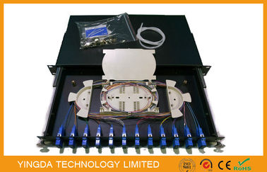 شراء IP58 1U 19 "انزلاق خارج جدار جبل الألياف البصرية التصحيح لوحة داخلي / كابل صينية التصنيع عبر الإنترنت
