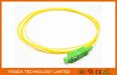 شراء أسلاك التوصيل المصنوعة SC APC المفردة البسيط 3 م 900 أم PVC الأصفر كابلات الالياف البصرية التصنيع عبر الإنترنت