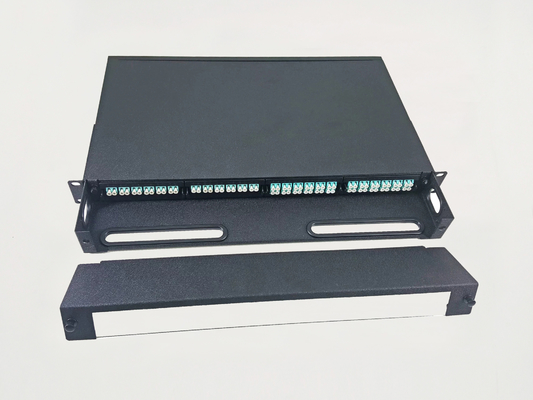 شراء 96 نواة 1U MPO Patch Panel الضميمة 4 فتحات واسعة 24 منافذ LC محولات كاسيت MTP التصنيع عبر الإنترنت
