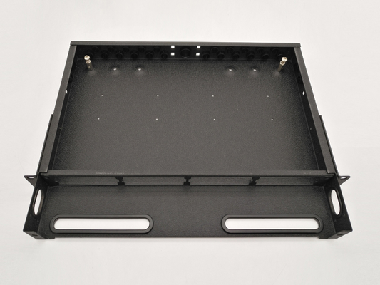 شراء 96 Fibers Rack Mount MTP MPO إدارة كاسيت لوحة تصحيح مع 24 مجموعة كابلات شاحنة ألياف التصنيع عبر الإنترنت