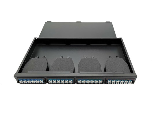 شراء 1U Rack Mount MTP MPO Patch Panel 19 بوصة ODF 96 Fiber Optic MPO LC Cable التصنيع عبر الإنترنت
