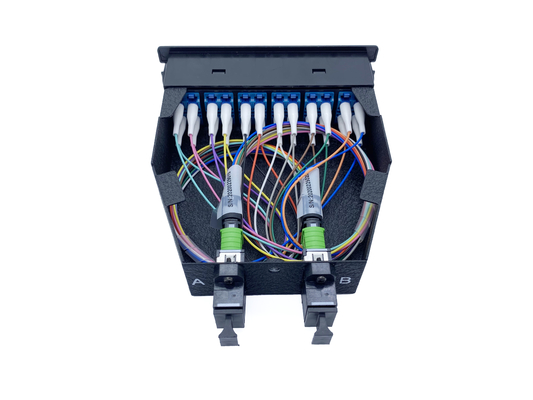 شراء 12 24 ألياف MPO MTP كاسيت بلاستيك OM3 10G كابل متعدد الوسائط ذكر أكوا التصنيع عبر الإنترنت