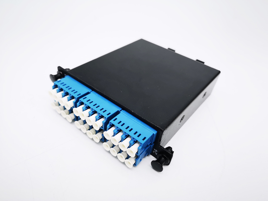 شراء 12F 24F MTP MPO كابل الألياف البصرية كاسيت لرف لوحة التصحيح 19 بوصة 1U معدن أسود التصنيع عبر الإنترنت