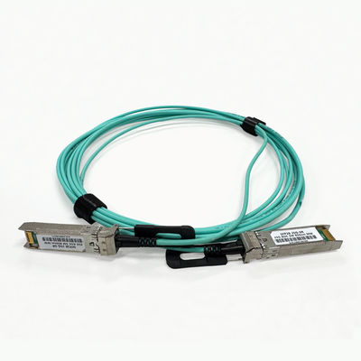 كابل AOC 25G SFP28 إلى SFP28 5m نقل، OM3 300 aqua 850nm مع سحب أسود