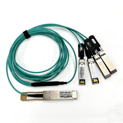 850nm 40G QSFP+ إلى 4 X 10G SFP+ كابل بصري AOC نشط 5m OM3 8Cores Module Sfp إلى كابل Sfp