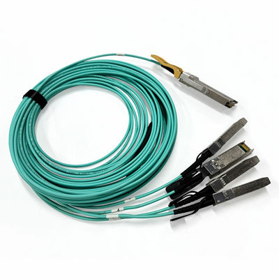 200G QSFP56 إلى 4 x 50G SFP56 كابل بصري نشط ، كابل AOC 10M لمركز البيانات