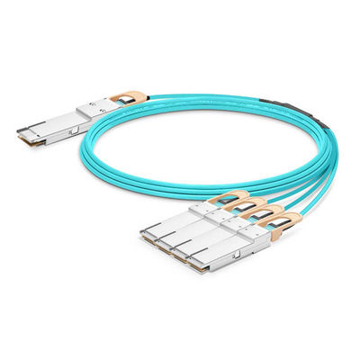 سرعة عالية 400G QSFP-DD إلى 2x200G QSFP56 كابل AOC الاختراق كابل بصري نشط