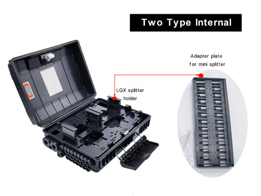 صندوق الفصل الألياف البصرية 48Cores IP65 في الهواء الطلق مع LGX وحدة وPC ABS المواد للفايبر Splicing تقسيم وتوزيع